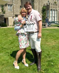 Danny Dyer and a woman holding a clapperboard for Rivals 2.