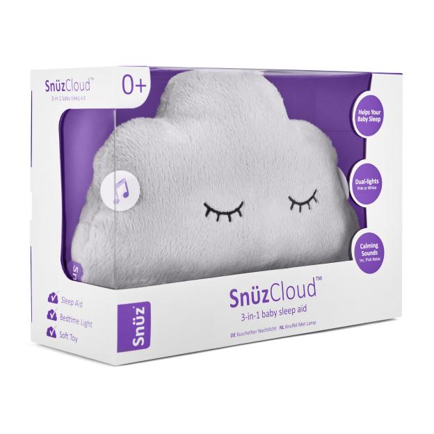 SnüzCloud 3-in-1 baby sleep aid in packaging.
