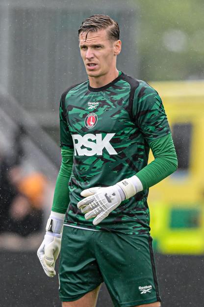 Thomas Kaminski, goalkeeper for Charlton Athletic, at a pre-season friendly match.