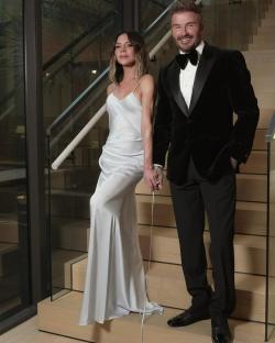 Victoria and David Beckham at his 50th birthday party.