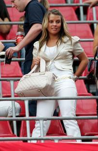 Coleen McLoughlin at a soccer game.