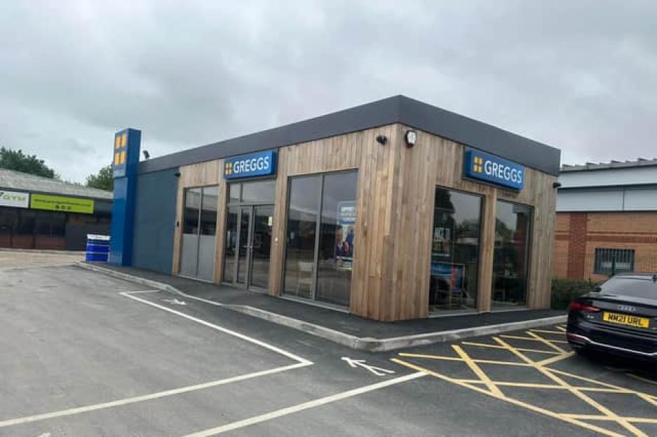 Greggs bakery storefront.