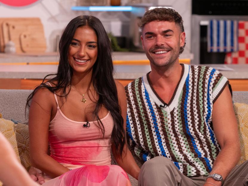Shakira Khan and Harry Cooksley on the "Lorraine" TV show.