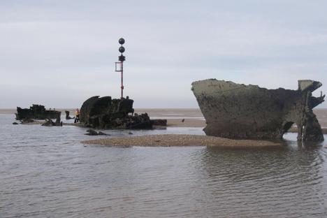 Wreck of the SS Vina at Brancaster. A holidaymaker died after getting caught out by the tide when he walked out to explore a shipwreck with his grandchild, an inquest has heard. Raymond Mills, 74, was on a day out at Brancaster beach in Norfolk and had carefully planned his trip out to the SS Vina. He got into difficulties in the strong currents near the vessel - a notorious area known as Wreck Sands - and disappeared beneath the water.His granddaughter was able to get back to safety and a search operation was launched.