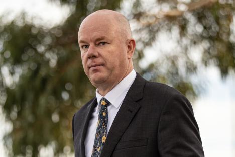 Simon Patterson, husband of Erin Patterson, outside Morwell Supreme Court.