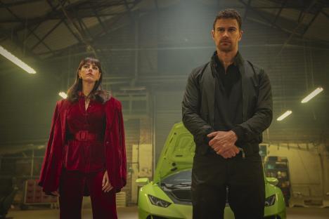 Still image from *The Gentlemen* featuring Kaya Scodelario and Theo James.