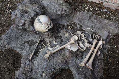 Excavated human remains at Pompeii.