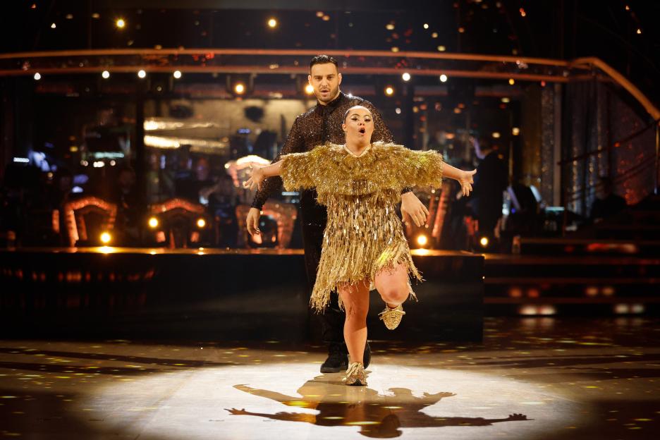 Ellie Goldstein and Vito Coppola dancing on the Strictly Come Dancing show.
