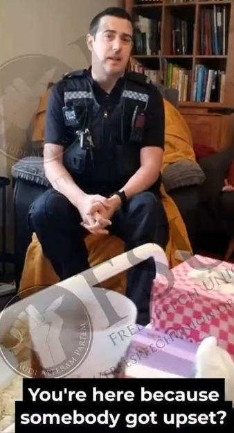 Thames Valley Police has come under fire after one of its officers was sent to question an American woman over claims she had made a 'threatening' post online , ,