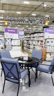 Half-price Sardinia 5-piece dining set in a store.