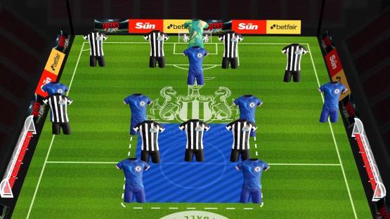 Illustration of Newcastle vs Chelsea football team formations.