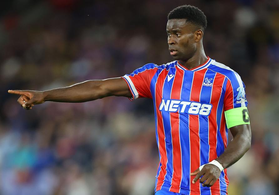 Marc Guehi of Crystal Palace playing football.