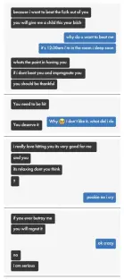 Screenshot of abusive text messages.
