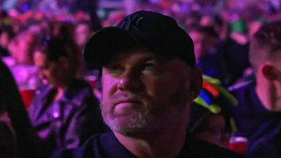 Man Utd legend Wayne Rooney cheers on Luke Littler at Premier League Darts in Manchester