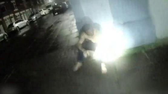 Bodycam footage of police arresting a man with a knife.