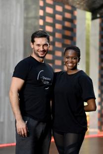 Oti Mabuse and Marius Iepure at dance rehearsals.