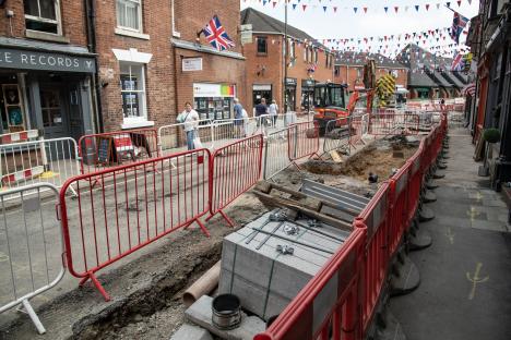 Roadworks in Ashbourne, Derbyshire.