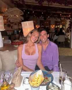 Couple at a restaurant.