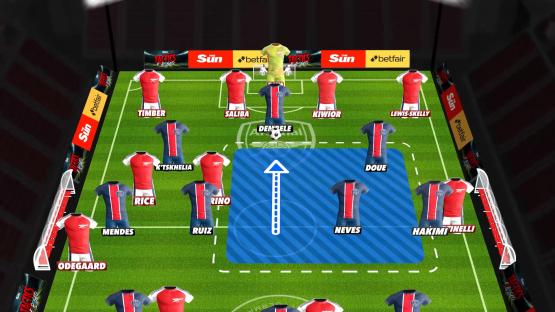 Illustration of a soccer team lineup.