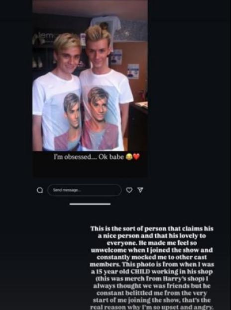 Photo of two men wearing t-shirts with a printed image of another man.