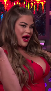 Brittany Cartwright reacting on a talk show.