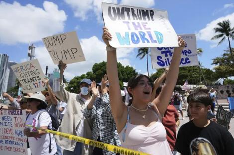 Anti-Trump protesters rally across US