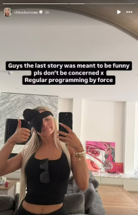 Woman with a swollen eye, wearing an eye patch, assures viewers it's a joke.