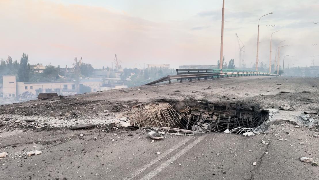 Defiant Putin bombs key Kherson bridge as Ukraine strikes back with massive drone strike on Russia’s biggest resort
