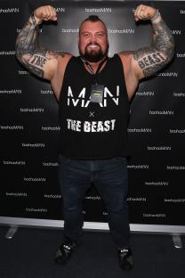 Eddie Hall at a boohooMAN event.