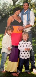 Family photo of Jack Tweed, Jade Goody, and their two sons.
