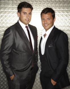 Promotional photo of James Argent and Mark Wright from *The Only Way Is Essex*.