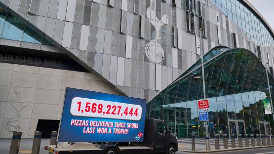 Tottenham trolled by Domino’s with massive billboard outside stadium mocking trophy drought ahead of Man Utd final clash