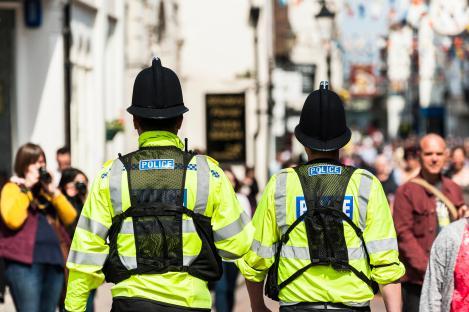 Two police officers on duty.