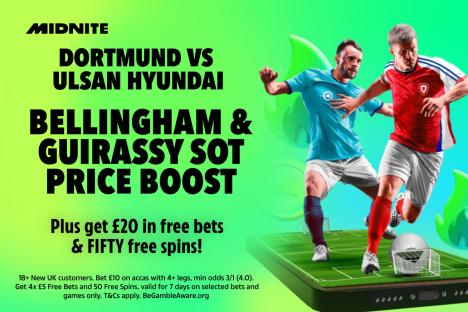 Dortmund vs Ulsan Hyundai – Club World Cup boosts: Bellingham 1+ and Guirassy 2+ shots on target  NOW 5/2 at Midnite