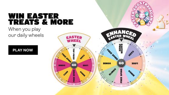 Spin Fabulous Bingo’s Easter wheels every day for the chance to win
