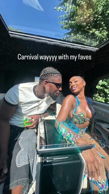Indiyah from Love Island at Carnival with friends.