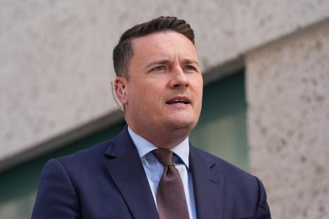 Wes Streeting, Health Secretary, giving media interviews.