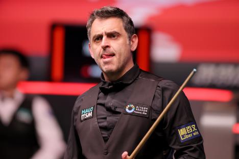 Ronnie O'Sullivan at the Halo World Snooker Championship.