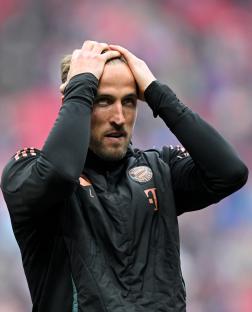 Harry Kane of Bayern Munich looking dejected.