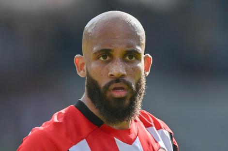 Bryan Mbeumo of Brentford FC during a Premier League match.