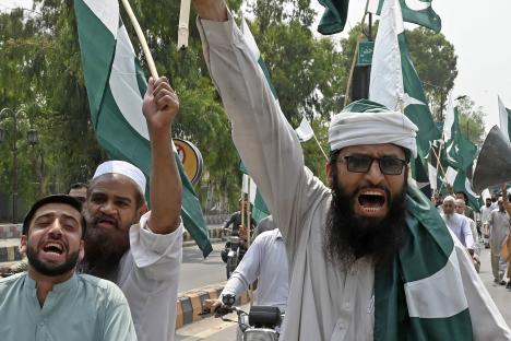 Anti-India demonstration in Peshawar, Pakistan.