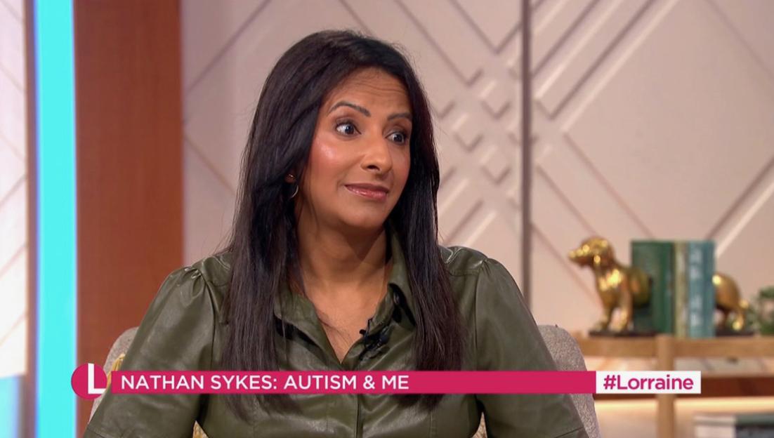 Ranvir Singh being interviewed by Nathan Sykes on Lorraine.
