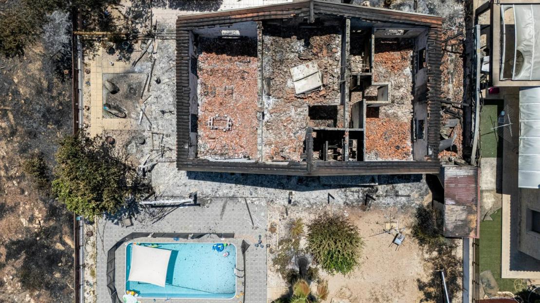 Horrified Brits reveal smouldering shell of Cyprus home torn apart by huge wildfire after fleeing with seconds to spare