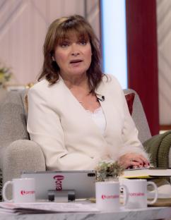 Lorraine Kelly on the set of her TV show.