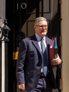Sir Keir Starmer leaving 10 Downing Street.