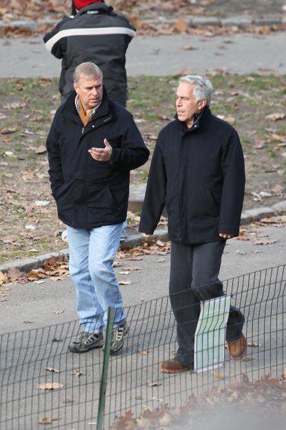 Prince Andrew and Jeffrey Epstein walking in Central Park.