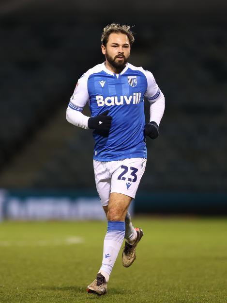 Bradley Dack of Gillingham F.C. in a soccer match.
