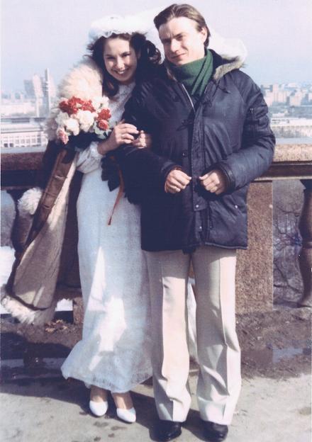 Wedding photo of Vladimir and Natalia Potanin.