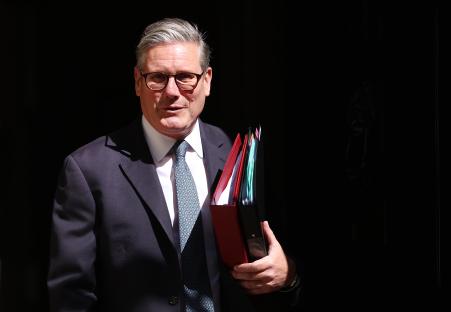 Keir Starmer leaving 10 Downing Street.