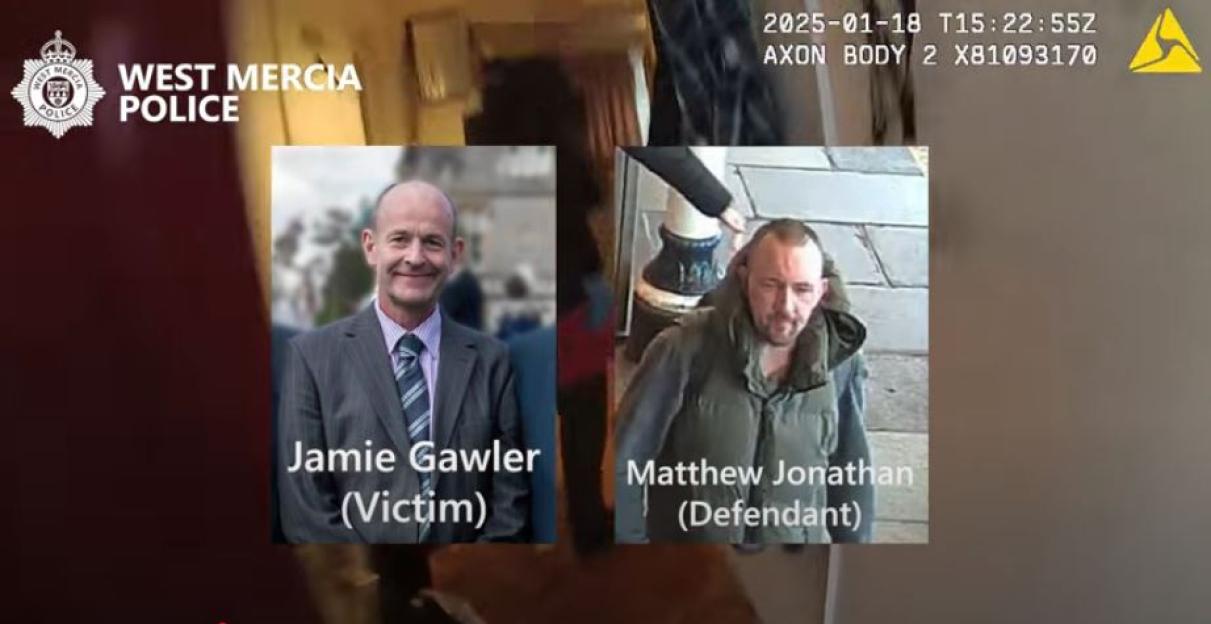 Photos of Jamie Gawler (victim) and Matthew Jonathan (defendant) in a murder case.